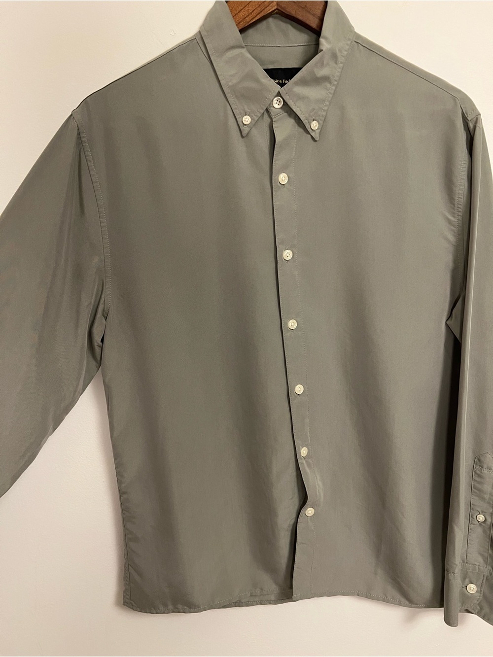 Abercrombie & Fitch Muted Sage Button-Down Modal Shirt - Picture 2 of 6